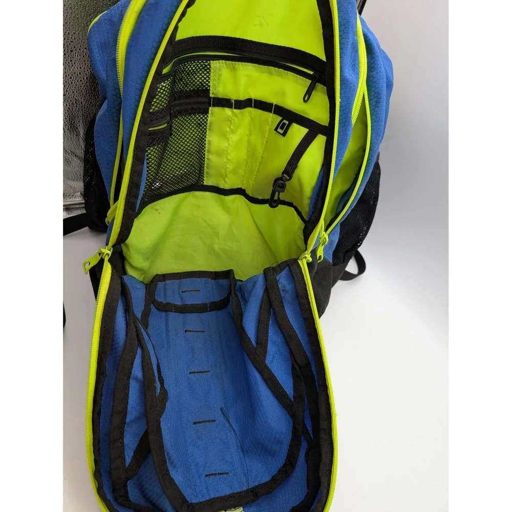 Adidas LoadSpring Backpack Blue Black Neon Yellow Multi Pocket Laptop Bag